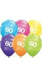 Meerkleurige 60 jaar ballonnen 25 stuks