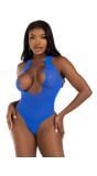 Naadloze blauwe tank bodysuit dames