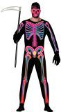 Neon skelet skinsuit halloween heren