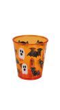 Oranje halloween drinkbeker 10 cm