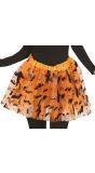 Oranje tutu vleermuis dames 40 cm halloween