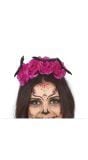 Paarse bloemen en vleermuis diadeem halloween