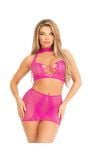 Paarse halter croptop lingerieset dames