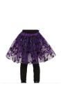 Paars/zwarte tutu vleermuis kind 30 cm halloween