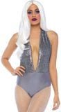 Pailletten bodysuit zilver