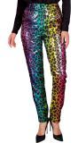 Pailletten broek regenboog panterprint vrouwen