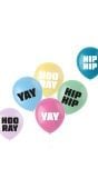 Pastel hip hip hooray ballonnen 6 stuks