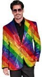 Pride colbert regenboog pailletten mannen