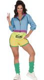 Retro Skater Chick 80's Aqua/Lime Neon