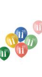 Retro verjaardag ballonnen 11 jaar 6 stuks