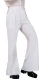 Retro Witte Disco Flare Broek in 70's Stijl