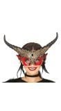 Rood duivel oogmasker met horens