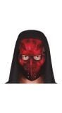 Rood hockeymasker met kap halloween