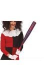 Rood/zwarte Harley Quinn honkbalknuppel 75 cm halloween