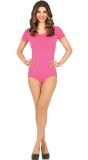 Roze Korte Mouwen Bodysuit Dames