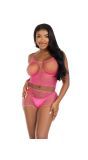 Roze visnet lingerieset dames