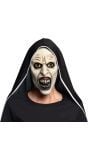 Screaming nun latex gezichtsmasker met kap halloween