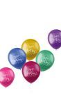 Shimmer happy birthday ballonnen 6 stuks