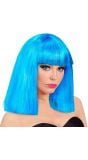 Showgirl pruik azuur blauw