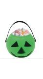 Snoepemmer pompoen groen 15 cm halloween