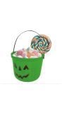 Snoepemmer pompoen groen 20 cm halloween