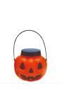 Snoepemmer pompoen met deksel 15 cm halloween