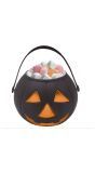 Snoepemmer pompoen zwart 15 cm halloween