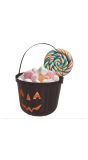 Snoepemmer pompoen zwart 20 cm halloween