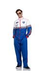 Speedway Racer Kostuum voor Heren in Wit en Blauw