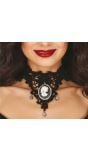 Victoriaanse vampier choker met medallion