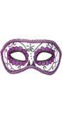 Wit paars day of the dead oogmasker