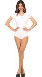 Witte Korte Mouwen Bodysuit Dames