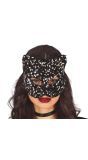 Zilver glitter masker kat