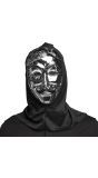 Zilveren anonymous gezichtsmasker met kap halloween