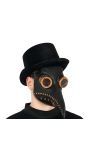 Zwart pestdokter masker latex halloween