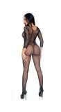 Zwarte Bodystocking ronde hals dames