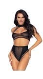 Zwarte croptop lingerieset dames