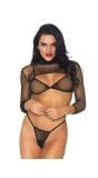 Zwarte croptop lingerieset dames Leg Avenue