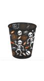 Zwarte drinkbeker skelet 10 cm halloween