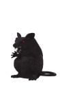 Zwarte rat zittend 18 cm halloween