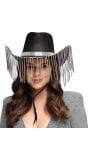 Zwarte Showgirl Western Hoed