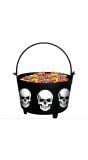 Zwarte snoepketel doodshoofd 24 x 23 x 15 cm halloween