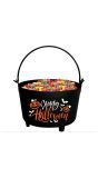 Zwarte snoepketel 'Happy Halloween' 24 x 23 x 15 cm