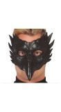 Zwarte uil halfmasker halloween