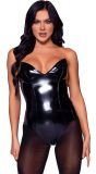 Zwarte vinyl bodysuit