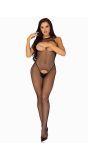 Zwarte Visnet Halter Bodystocking dames