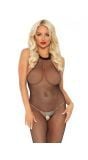 Zwarte Visnet Halter Bodystocking dames Leg Avenue