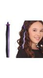 Zwart/paarse hair extension clip heksenhoed 40 cm halloween