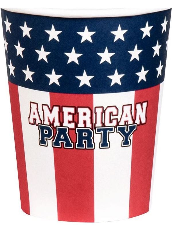 10 Papieren Bekertjes 'AMERICAN PARTY'