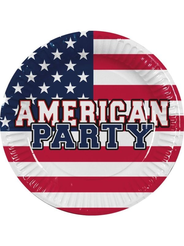 10 Papieren Bordjes 'AMERICAN PARTY'